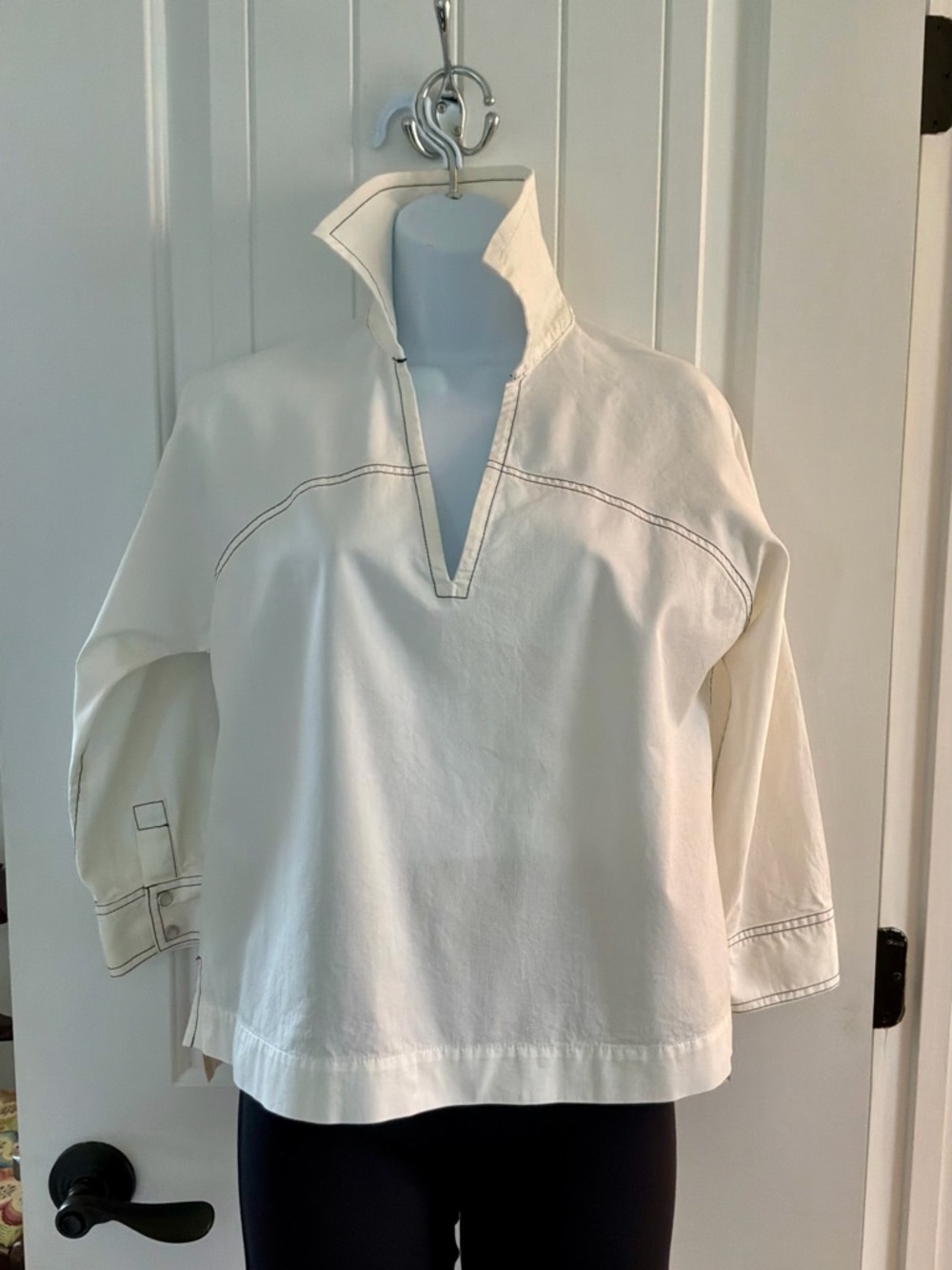 Mersea Voyageur Poppy Popover Top, Size XS, 100% cotton